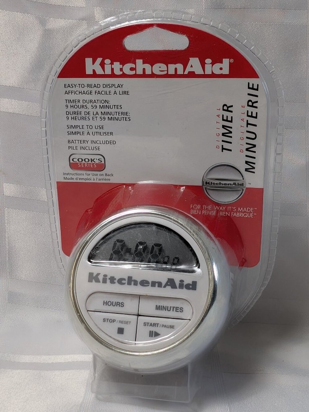 KITCHENAID DIGITAL TIMER COOK'S SERIES KAT150WH NEW IN THE PACK NIP WHITE SILVER